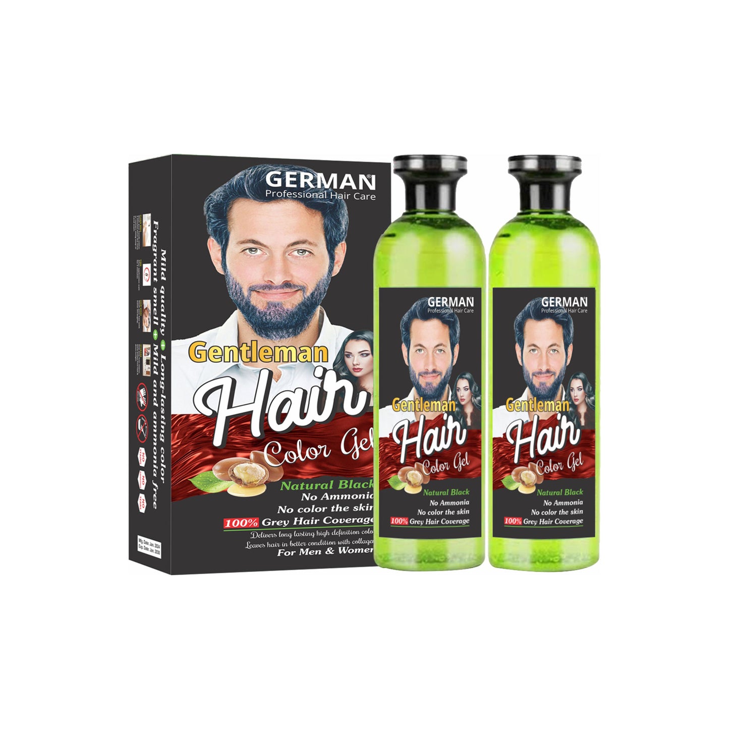 Gentleman hair color gel with Argan oil